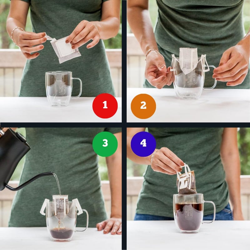 Tribo Coffee Single-Serve Portable Pour Over Drip Coffee - Frontier Blend - 10 Servings (Dark Roast) - Image 2